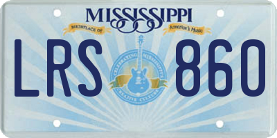 MS license plate LRS860