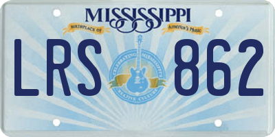 MS license plate LRS862