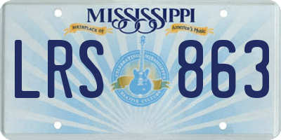 MS license plate LRS863