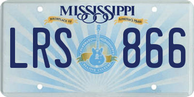 MS license plate LRS866