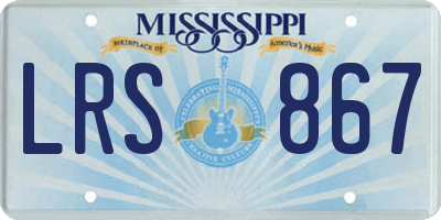 MS license plate LRS867