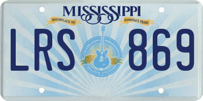 MS license plate LRS869