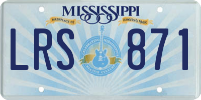 MS license plate LRS871