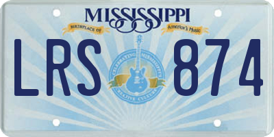 MS license plate LRS874
