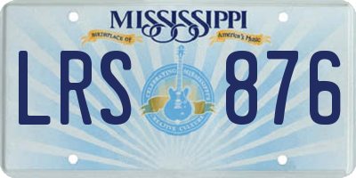 MS license plate LRS876