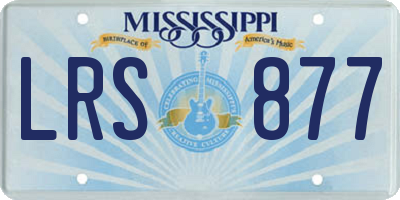 MS license plate LRS877