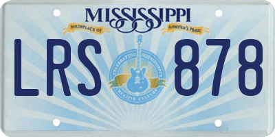 MS license plate LRS878