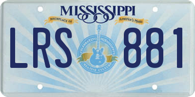 MS license plate LRS881