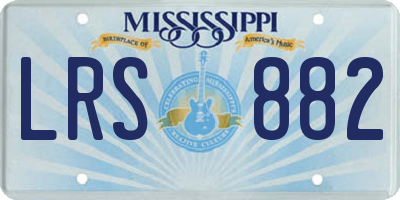 MS license plate LRS882