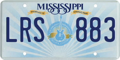 MS license plate LRS883