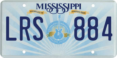 MS license plate LRS884