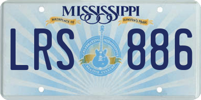 MS license plate LRS886