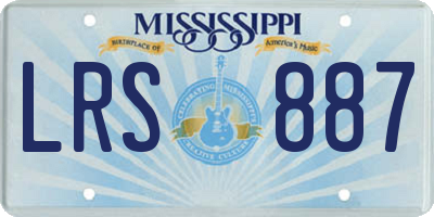 MS license plate LRS887