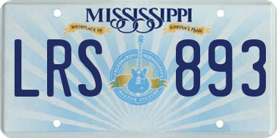 MS license plate LRS893