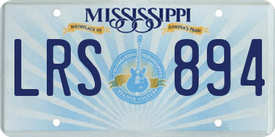MS license plate LRS894