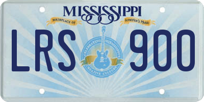 MS license plate LRS900