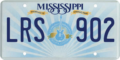 MS license plate LRS902