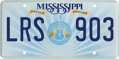 MS license plate LRS903