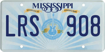 MS license plate LRS908
