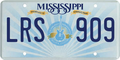 MS license plate LRS909