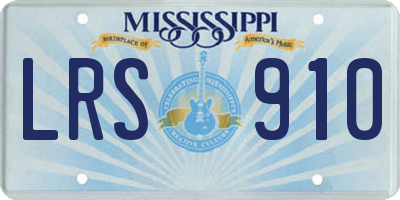 MS license plate LRS910