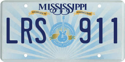 MS license plate LRS911