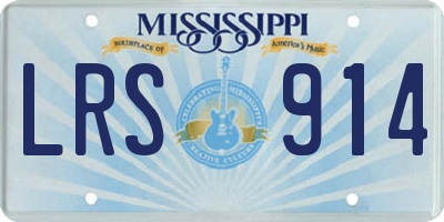 MS license plate LRS914