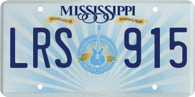MS license plate LRS915