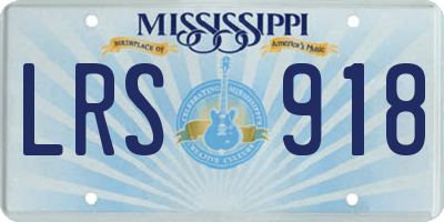MS license plate LRS918