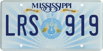 MS license plate LRS919