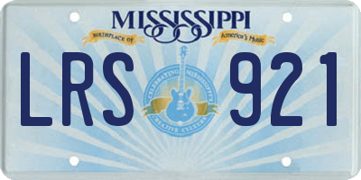 MS license plate LRS921