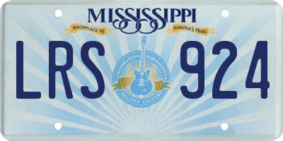 MS license plate LRS924