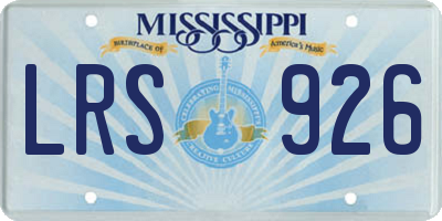 MS license plate LRS926