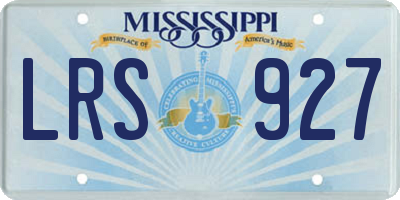 MS license plate LRS927