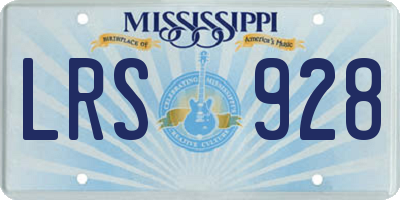 MS license plate LRS928