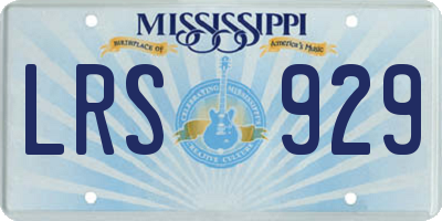 MS license plate LRS929