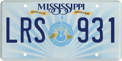 MS license plate LRS931