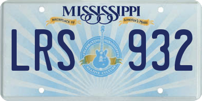 MS license plate LRS932