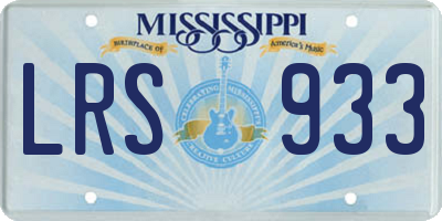 MS license plate LRS933
