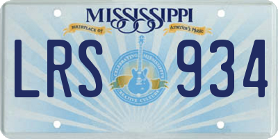 MS license plate LRS934