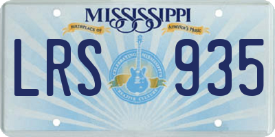 MS license plate LRS935