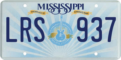MS license plate LRS937
