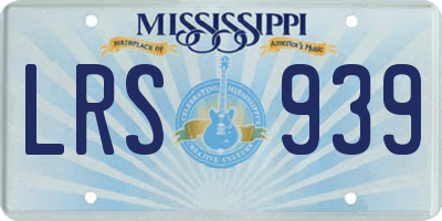 MS license plate LRS939