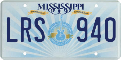 MS license plate LRS940