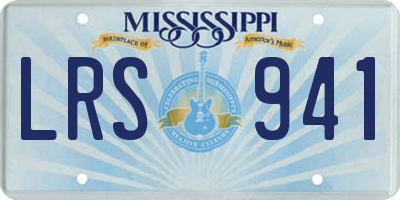 MS license plate LRS941