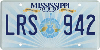 MS license plate LRS942
