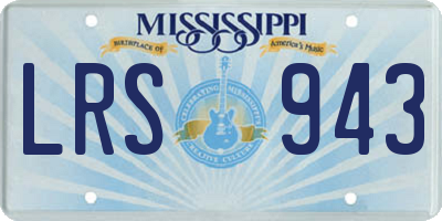 MS license plate LRS943