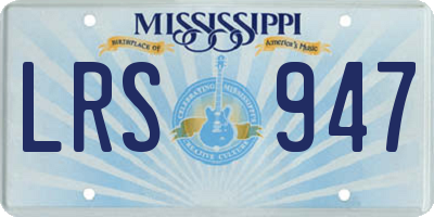 MS license plate LRS947