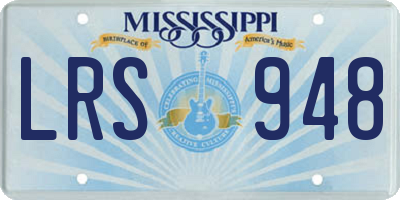 MS license plate LRS948