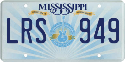MS license plate LRS949